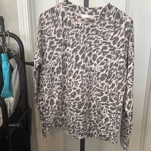 Avia Leopard Print Sweatshirt - Black, Gray, Pink